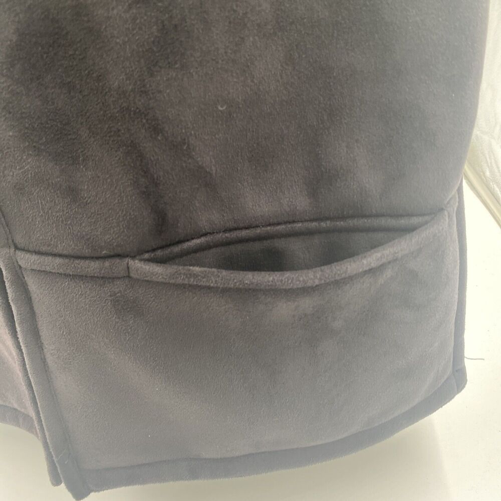 Ralph Lauren Black/Gray Hooded Fleece Full Zip Vest Size Medium. - Picture 2 of 6
